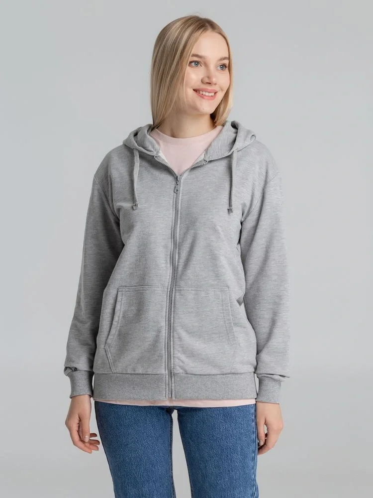 Толстовка на молнии с капюшоном Unit Siverga, серый меланж - фото 14