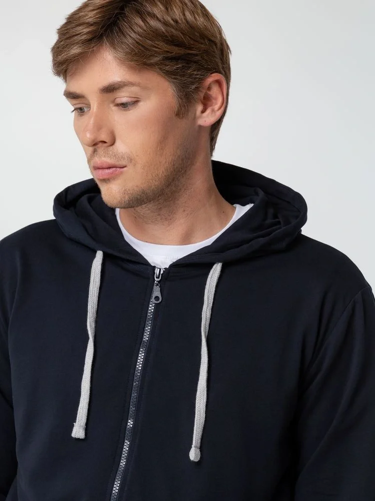 Толстовка на молнии с капюшоном Unit Siverga, темно-синяя - фото 16