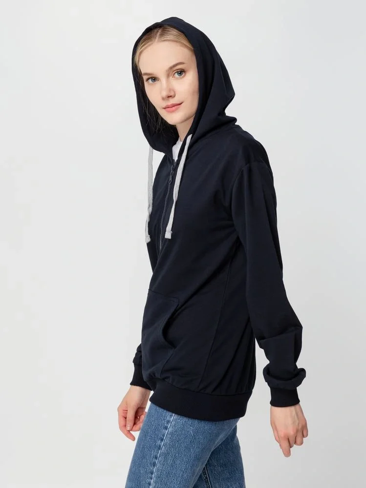 Толстовка на молнии с капюшоном Unit Siverga, темно-синяя - фото 19