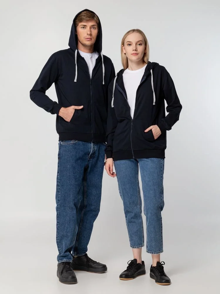 Толстовка на молнии с капюшоном Unit Siverga, темно-синяя - фото 21