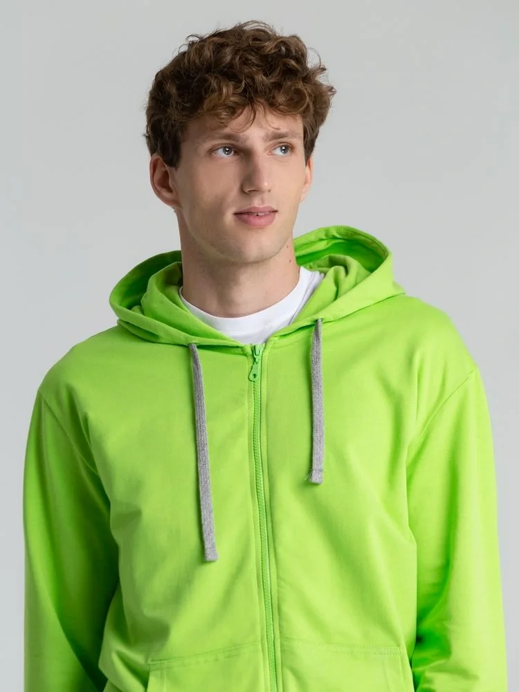 Толстовка на молнии с капюшоном Unit Siverga, зеленое яблоко - фото 17