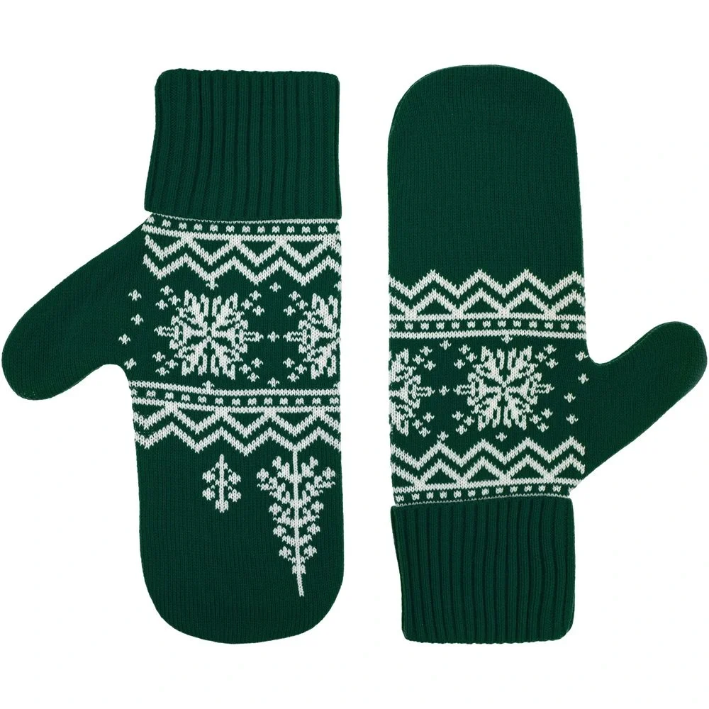 Варежки Elnik, зеленые с молочно-белым - фото 2