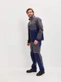 Костюм Волна (полукомбинезон+куртка) (тк.35% хлопок, 65% пэ), синий/серый - фото 14