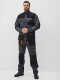 Костюм Босфор (брюки+куртка) хлопок 100%, черный/серый - фото 3