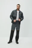 Костюм Волна (брюки+куртка) (тк.35% хлопок, 65% пэ), черный/серый - фото 3