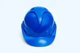 Каска защитная ЕЛАНПЛАСТ ЕВРОПА синяя (ленточное оголовье) - фото 5