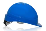 Каска защитная ЕЛАНПЛАСТ ФОРВАРД синяя (ленточное оголовье, храповый механизм) - фото 1