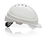 Каска защитная ЕЛАНПЛАСТ ФОРВАРД со встроенными очками белая - фото 2