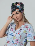 Колпак SVforma для медработников "Совы" с принтами - фото 1