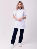 Костюм женский "Лея" белый с т.-синим - фото 1
