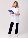 Костюм женский "Лея" белый с т.-синим - фото 10