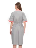 Халат женский "Прибой" цвет св.серый/коралловый/белый СКИДКА 20% - фото 3