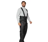 Брюки мужские утеплённые "Альфа" со съемными бретелями на фастексах чёрные - фото 4