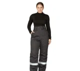 Брюки женские утеплённые "Бренд" тёмно-серые - фото 2