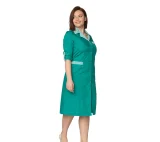 Халат женский "Хозяюшка" зелёный/полоска - фото 5