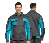 Костюм мужской "Бренд 1 2020" серый/бирюза (куртка и брюки) - фото 1