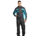 Костюм мужской "Бренд 1 2020" серый/бирюза (куртка и брюки) - фото 4