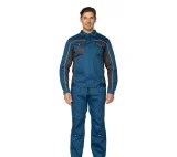 Костюм мужской "Бренд 2 2020" синий/тёмно-серый (куртка и полукомбинезон) - фото 3