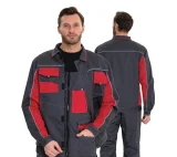 Костюм мужской "Бренд 2 2020" тёмно-серый/красный (куртка и полукомбинезон) - фото 1