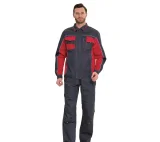 Костюм мужской "Бренд 2 2020" тёмно-серый/красный (куртка и полукомбинезон) - фото 5