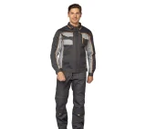 Костюм мужской "Бренд 2 2020" тёмно-серый/светло-серый (куртка и полукомбинезон) - фото 4