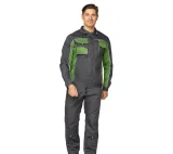 Костюм мужской "Бренд 2 2020" тёмно-серый/зелёный (куртка и полукомбинезон) - фото 2