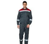 Костюм мужской "Пантеон СОП" тёмно-серый/красный (куртка и брюки) - фото 2