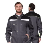 Костюм мужской "Профессионал 1" серый/чёрный (куртка и брюки) - фото 1