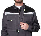 Костюм мужской "Профессионал 1" серый/чёрный (куртка и брюки) - фото 14