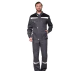 Костюм мужской "Профессионал 1" серый/чёрный (куртка и брюки) - фото 2