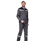 Костюм мужской "Профессионал 1" серый/чёрный (куртка и брюки) - фото 3