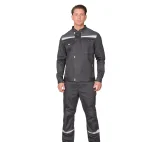 Костюм мужской "Профессионал 1" тёмно-серый/светло-серый (куртка и брюки) - фото 2