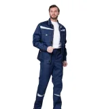 Костюм мужской "Профессионал 1" синий/бежевый (куртка и брюки) - фото 5
