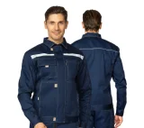 Костюм мужской летний "Профессионал 2 СОП" тёмно-синий/бежевый (куртка и полукомбинезон) - фото 1