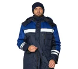 Костюм антистатический мужской утеплённый "Антистат" тёмно-синий/василёк (куртка и брюки) - фото 10