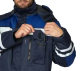 Костюм антистатический мужской утеплённый "Антистат" тёмно-синий/василёк (куртка и брюки) - фото 11