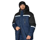 Костюм мужской утеплённый "Азимут" синий/чёрный (куртка и брюки) - фото 11