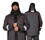 Костюм мужской утеплённый "Бренд Ультра" тёмно-серый/чёрный - фото 1