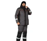 Костюм мужской утеплённый "Бренд Ультра" тёмно-серый/чёрный - фото 3