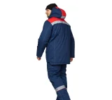 Костюм мужской утеплённый "Профессионал 2" тёмно-синий/красный (куртка и полукомбинезон) - фото 3