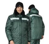 Костюм мужской утеплённый "Мастер 1" зелёный (куртка и брюки) - фото 1