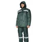 Костюм мужской утеплённый "Мастер 1" зелёный (куртка и брюки) - фото 4