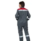 Костюм женский "Пантеон" серый/красный (куртка и брюки) - фото 4