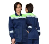 Костюм женский "Пантеон" синий/лимонный (куртка и брюки) - фото 1