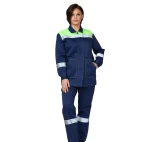 Костюм женский "Пантеон" синий/лимонный (куртка и брюки) - фото 2