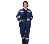 Костюм женский "Пантеон" синий/василёк (куртка и брюки) - фото 3