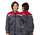 Костюм женский "Профессионал" серый/красный/чёрный (куртка и брюки) - фото 1