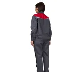 Костюм женский "Профессионал" серый/красный/чёрный (куртка и брюки) - фото 4