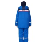 Костюм женский утеплённый "Стройка" (куртка и брюки) василёк/синий/красный - фото 8