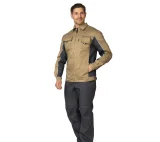 Куртка мужская летняя "Люкс" бежевый/серый/серый со светоотражающим кантом - фото 2